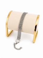 Pulsera de Tejido Chino Plateado