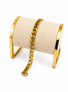 Pulsera Cubana Gruesa Dorado