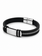 Pulsera Esclava con Placa Plateado