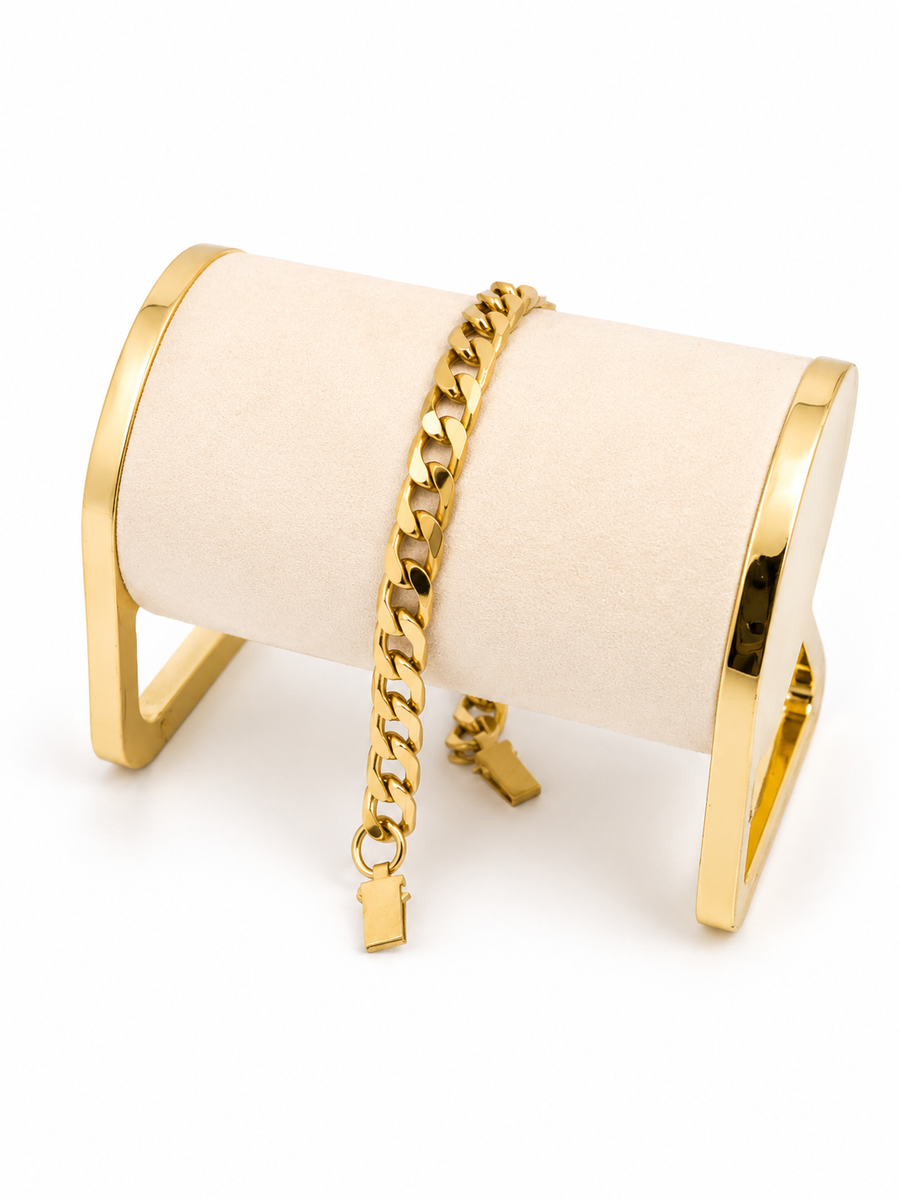 Pulsera Cubana Mediana Dorado